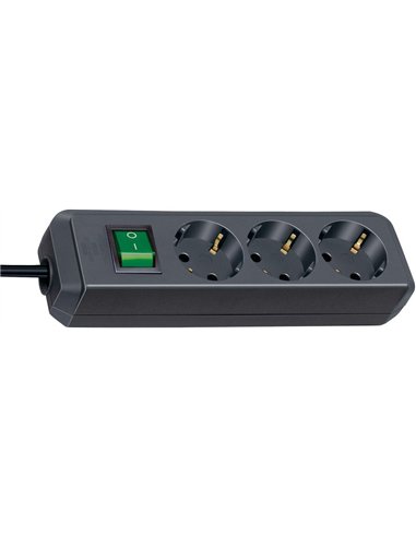 Brennenstuhl-1159500400-Base múltiple Eco-Line negra con interruptor (6 tomas y 3 m)
