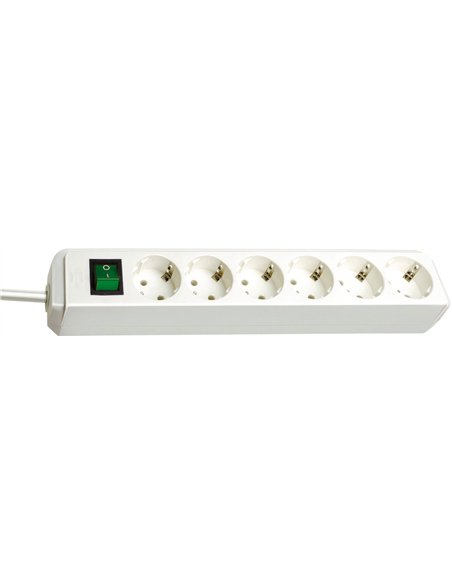 Brennenstuhl-1159520400-Base múltiple Eco-Line blanca con interruptor (6 tomas y 3 m)