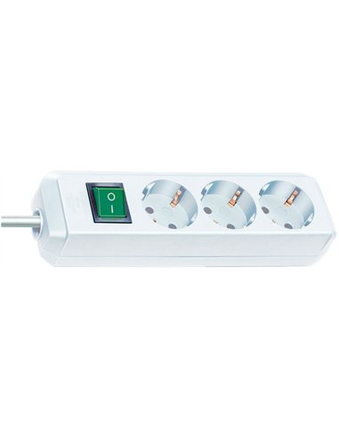 Brennenstuhl-1159520400-Base múltiple Eco-Line blanca con interruptor (6 tomas y 3 m)