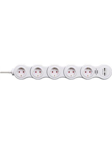 Brennenstuhl-1155350210-Base múltiple maniobrable Vario-Power con puertos USB