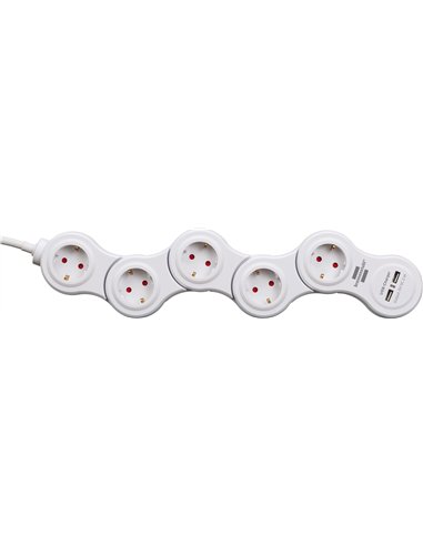 Brennenstuhl-1155350210-Base múltiple maniobrable Vario-Power con puertos USB