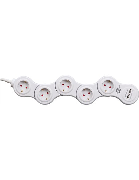Brennenstuhl-1155350210-Base múltiple maniobrable Vario-Power con puertos USB