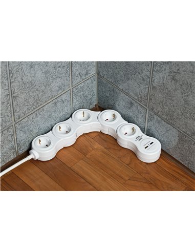 Brennenstuhl-1155350210-Base múltiple maniobrable Vario-Power con puertos USB