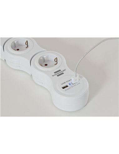 Brennenstuhl-1155350210-Base múltiple maniobrable Vario-Power con puertos USB
