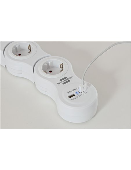 Brennenstuhl-1155350210-Base múltiple maniobrable Vario-Power con puertos USB
