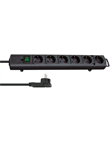 Brennenstuhl-1153100100-Base múltiple Comfort-Line Plus negra con clavija plana (4 tomas)