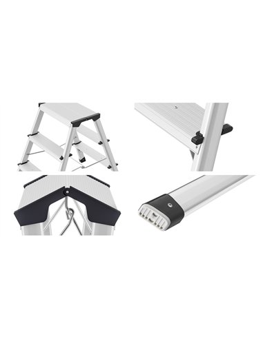 Hailo-9925-001-Juego de 4 extremos de peldaño para taburetes D60 StandardLine