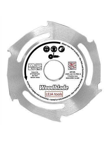 Leja Tools-KWSUNI125PRO6-Disco tronzador de 6 dientes KWS UNI PRO (Ø 125 mm)