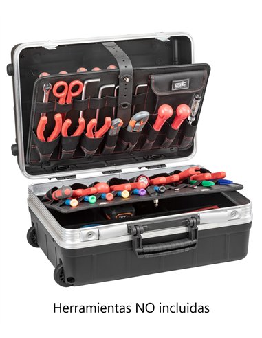 GT Line-REVO21WHPTS-Maleta portaherramientas con ruedas y bolsillos elásticos Revo21