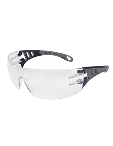 Eagle-EVOTGR-Gafas de seguridad transparentes con patillas grises EVO
