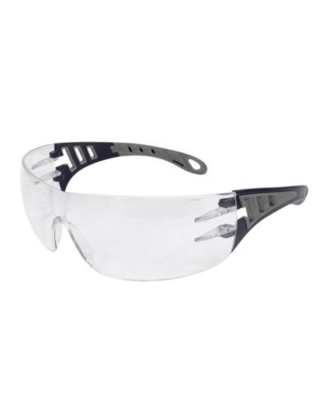 Eagle-EVOTGR-Gafas de seguridad transparentes con patillas grises EVO
