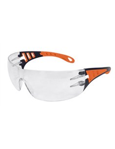 Eagle-EVOTO-Gafas de seguridad transparentes con patillas naranjas EVO