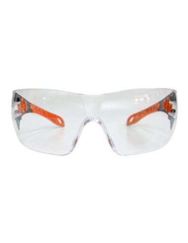 Eagle-EVOTO-Gafas de seguridad transparentes con patillas naranjas EVO