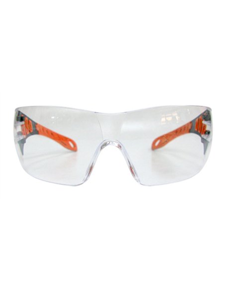 Eagle-EVOTO-Gafas de seguridad transparentes con patillas naranjas EVO