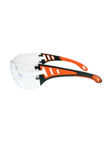 Eagle-EVOTO-Gafas de seguridad transparentes con patillas naranjas EVO