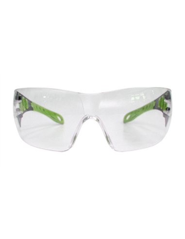 Eagle-EVOTG-Gafas de seguridad transparentes con patillas verdes EVO