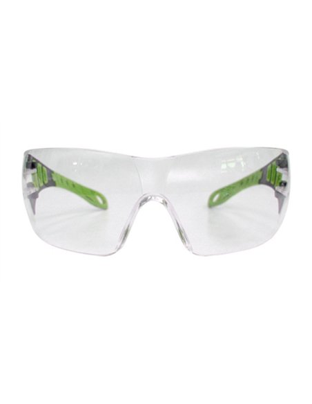 Eagle-EVOTG-Gafas de seguridad transparentes con patillas verdes EVO
