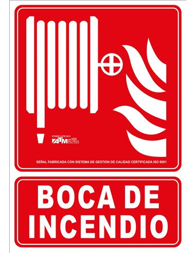 ATM-ASB040-Señal boca de incendio PVC clase B