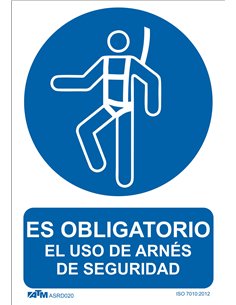 ATM-ASRD020-Señal obligatorio el uso del arnés PVC Glasspack