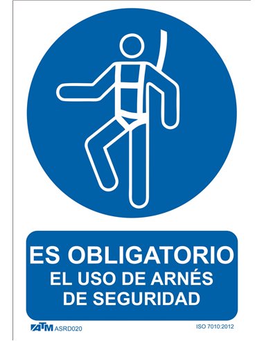 ATM-ASRD020-Señal obligatorio el uso del arnés PVC Glasspack
