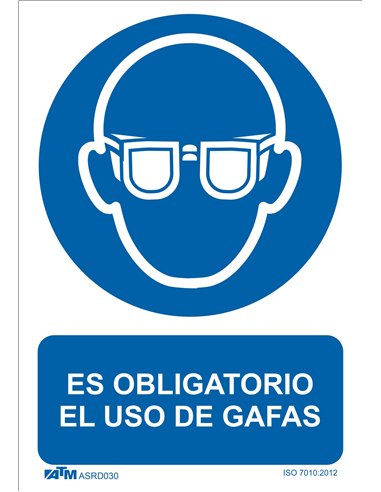 ATM-ASRD030-Señal obligatorio el uso de gafas PVC Glasspack