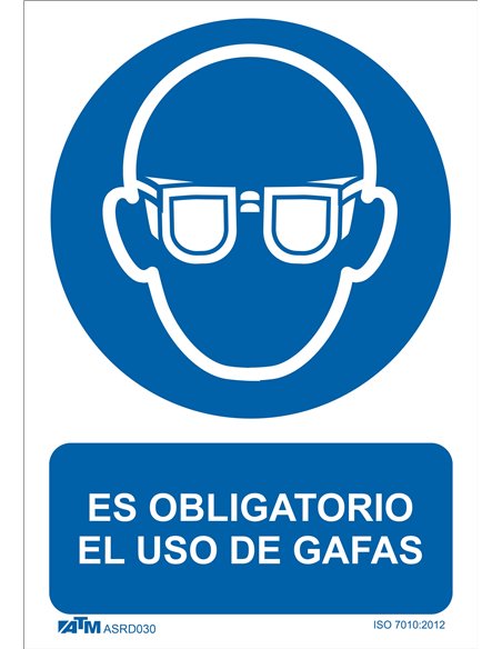 ATM-ASRD030-Señal obligatorio el uso de gafas PVC Glasspack