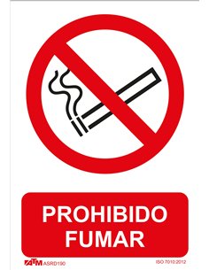 ATM-ASRD190-Señal prohibido fumar PVC Glasspack