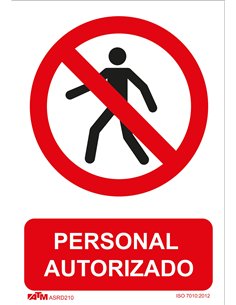 ATM-ASRD210-Señal acceso solo personal autorizado PVC Glasspack
