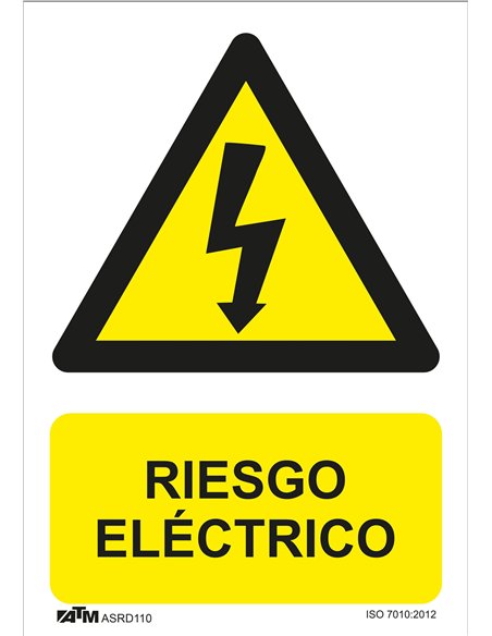 ATM-ASRD110-Señal peligro riesgo eléctrico PVC Glasspack