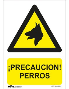 ATM-ASRD160-Señal peligro cuidado con el perro PVC Glasspack