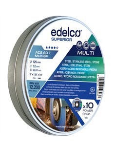 Edelco-EDACS60T115P-Lata Power-Pack con 10 discos de corte metal ACS 60 T MULTI (115 mm)