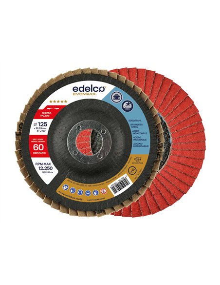 Edelco-EDCERA12580T27-Disco milhojas cerámico Cera Plus (125/80 base plana)