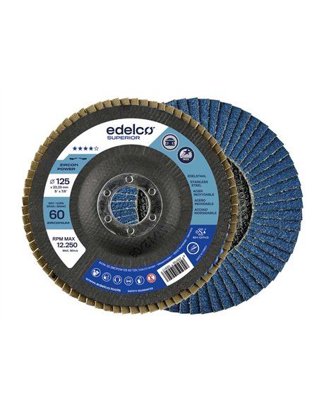 Edelco-EDZIRCPOW12560T27-Disco milhojas de zirconio Zircon Power (125/60 base plana)