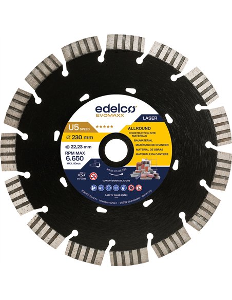 Edelco-EDU5125-Disco de diamante universal de obra U5 Speed (125x22 mm)