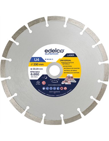 Edelco-EDU430022-Disco de diamante universal de obra U4 (300x22 mm)