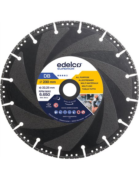 Edelco-EDDB230-Disco de diamante universal de corte super rápido DB (230x22 mm)