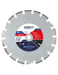 Edelco-EDA430025-Disco de diamante para asfalto A4 (300x25 mm)