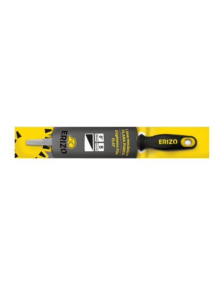 Erizo-LDBPPUF10-Lima de mecánico plana punta fina de 10" con mango bimaterial y colgador