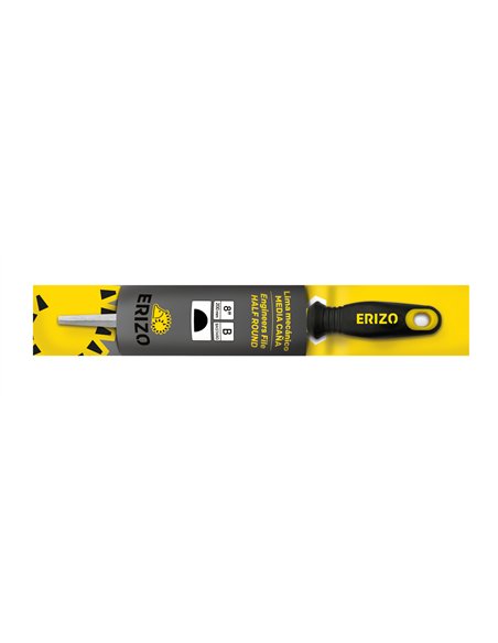 Erizo-LDBMCB8-Lima de mecánico media caña basta de 8" con mango bimaterial y colgador
