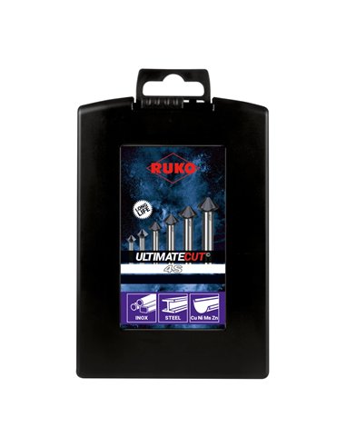 Ruko-102891PRO-Juego de 5 avellanadores cónicos ULTIMATECUT 4S HSS RUnaTEC