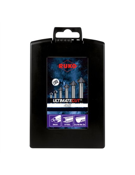 Ruko-102891PRO-Juego de 5 avellanadores cónicos ULTIMATECUT 4S HSS RUnaTEC