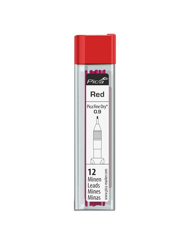 Pica-7031-Estuche 12 minas rojas para Fine Dry
