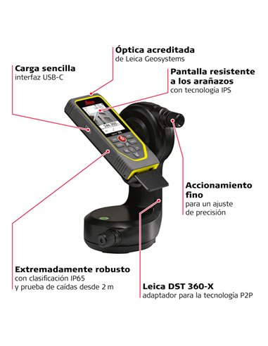 Leica Geosystems-950878-Set Disto X6 + Adaptador + Trípode
