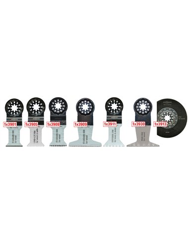 MPS-3900-SET 7-Hojas de sierra oscilantes para madera y metal 3900 (juego de 7 uds)