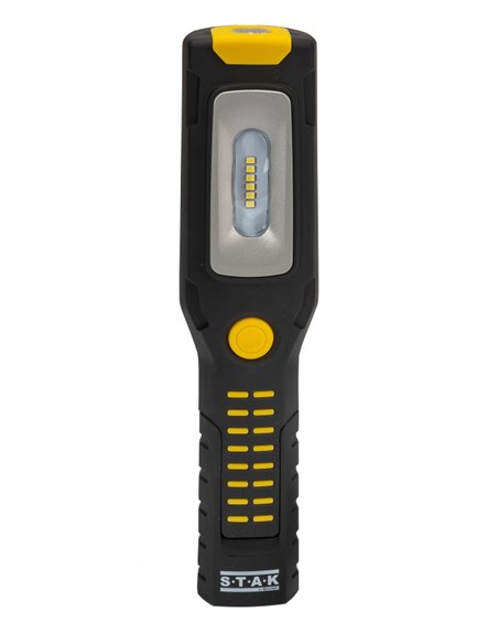 STAK-ST472-Luz de trabajo + linterna LED recargable con ganchos e imán, base regulable, ALAMO