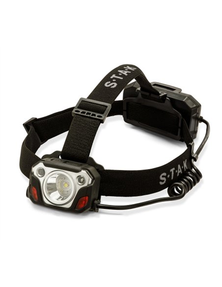 STAK-ST219-Linterna frontal recargable de 10W, 1200 lúmenes, con reflector CAESAR