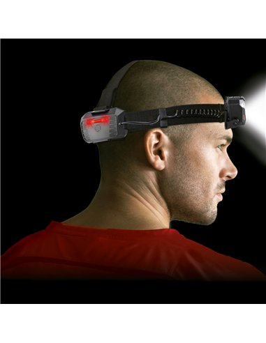 STAK-ST219-Linterna frontal recargable de 10W, 1200 lúmenes, con reflector CAESAR