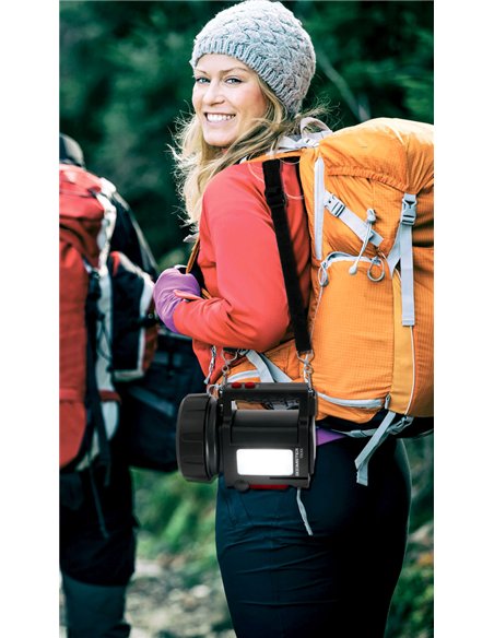 Velamp-IR666-10W-Proyector recargable anti blackout + Luz lateral + power bank DOOMSTER TREKK