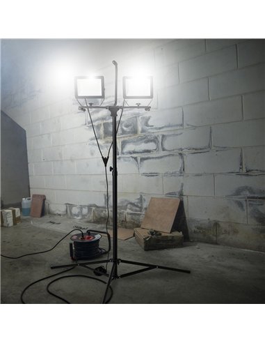 STAK-ST755NG-2 Focos LED sobre Trípode, 2 x 100W, 17.000 Lumen Cable 3m, IP65 MINOS