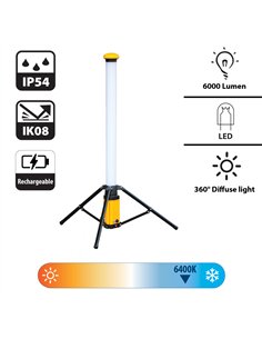 STAK-ST092B-Luz LED 6.000 lm recargable en 360° sobre trípode y cargador rápido 2